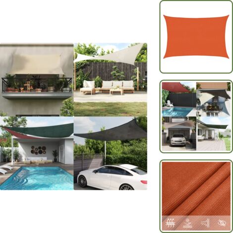 Protezione UV - vidaXL Vela Parasole 160 g/m² Arancione 2,5x3,5 m in HDPE - Ombrellone da terrazza