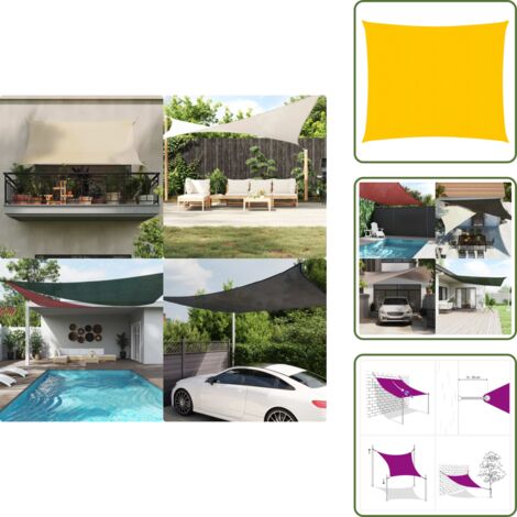 Protezione UV - vidaXL Vela Parasole 160 g/m² Quadrata Giallo 4x4 m in HDPE - Ombrelli esterni