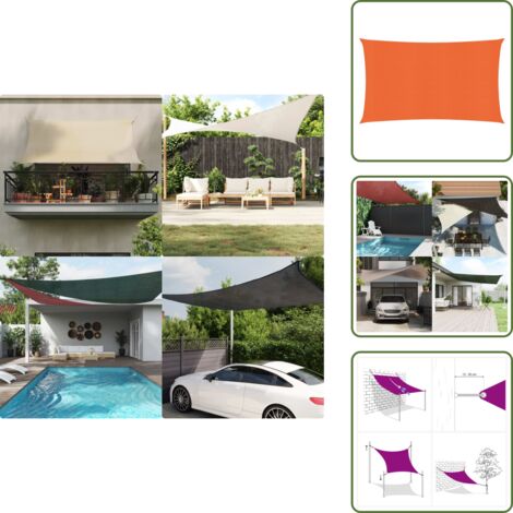 Protezione UV - vidaXL Vela Parasole 160 g/m² Rettangolare Arancione 4x7 m in HDPE - Ombreggiante per giardino
