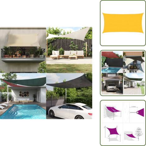Protezione UV - vidaXL Vela Parasole 160 g/m² Rettangolare Giallo 4x7 m in HDPE - Ombra