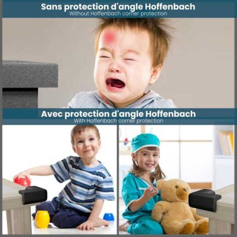 Protezioni angolari per bambini - Protezioni autoadesive per tavoli per bambini - Protezione dagli urti per neonati e bambini (nero, 12 pezzi)