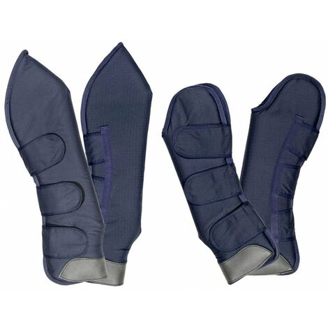 Protezioni da viaggio set 4 pezzi regolabili per cavalli modello Premium: Pony, blu scuro 6900
