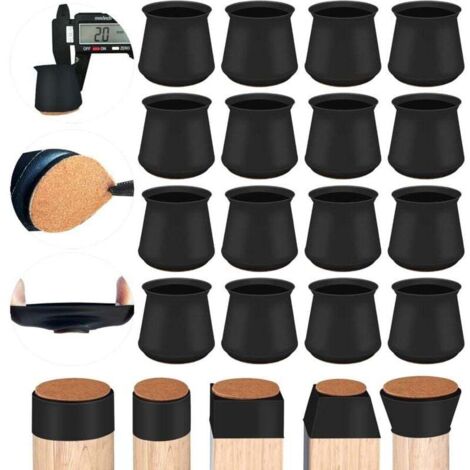 Protezioni per gambe di sedie, 16 pezzi di tappi per gambe di sedie in silicone spesso con feltrini, protezioni per gambe di sedie rotonde/quadrate per gambe di sedie e tavoli