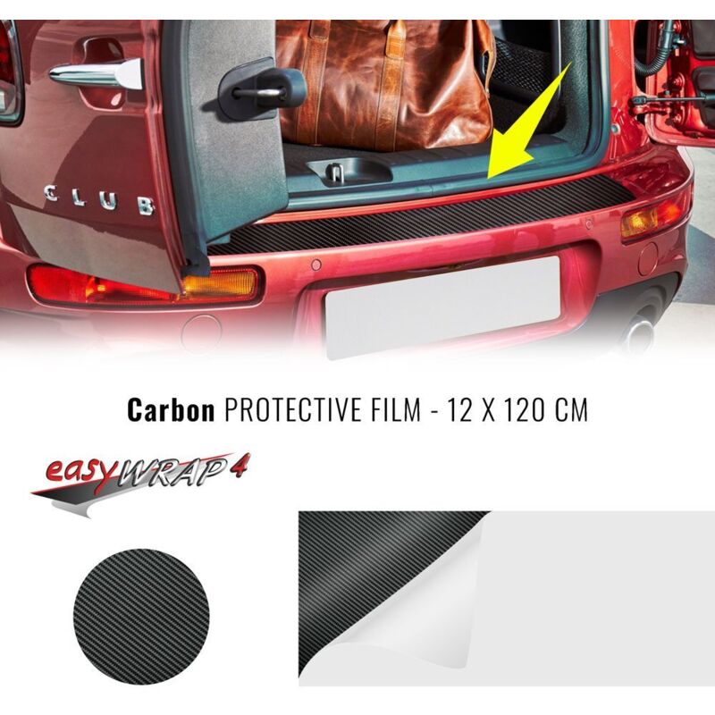 Protezioni per Soglie Baule Auto, Carbon, 120 x 12 cm