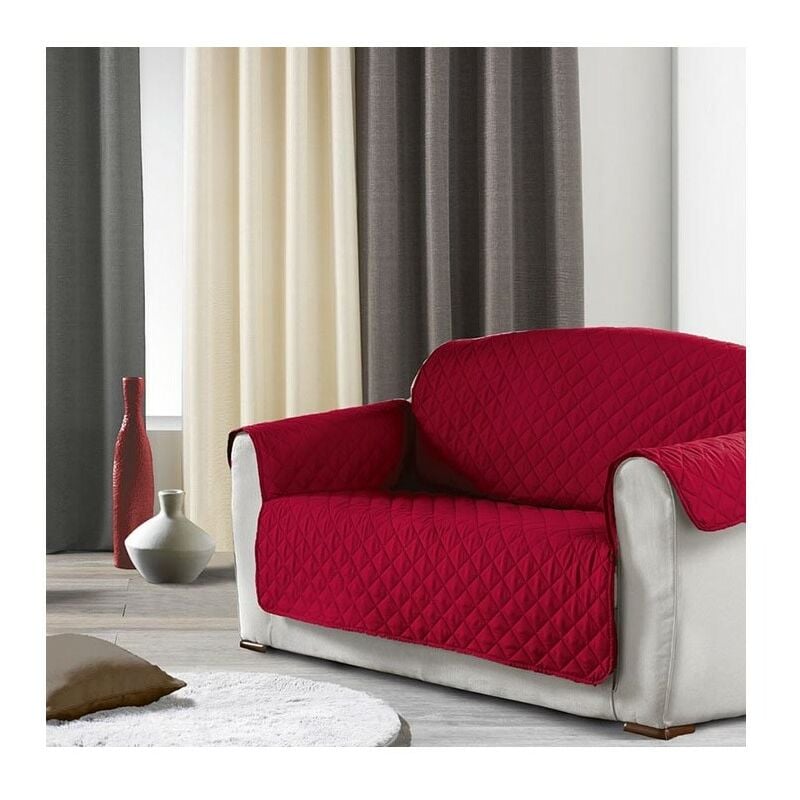 Protège canapé 3 places Uni club rouge