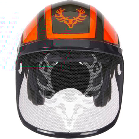 PROTOS® Forsthelm / Schutzhelm KOX Edition mit Gehörschutz und Visier Integral Forest Olivgrün/NeonOrange OneSize