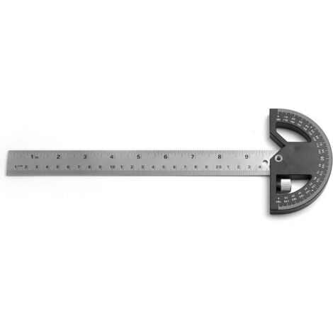 Protractor, Measuring and Marking Ruler for Carpentry, 300 mm Stainless Steel Ruler Tool for Woodworking, 0-180 ° Angle Finder for Measuring Painting Drawings MUMU