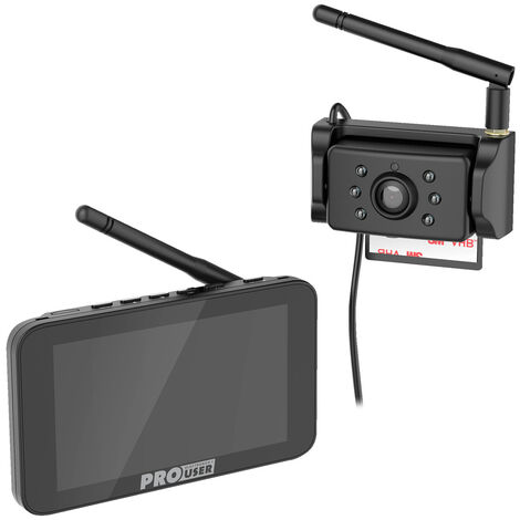 ProUser DRC5040 Funk-Rückfahrvideosystem IR-Zusatzlicht, Abstandshilfslinien Saugnapf, Kennzeichenha