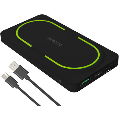 PROUSER USB Powerbank PRO USER 20168, QI, 10.000 mAh, Wireless Charging, schwarz