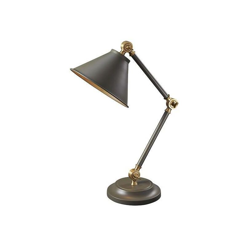 Elstead Provence Element - 1 Light Table Lamp Grey, Aged Brass, E27