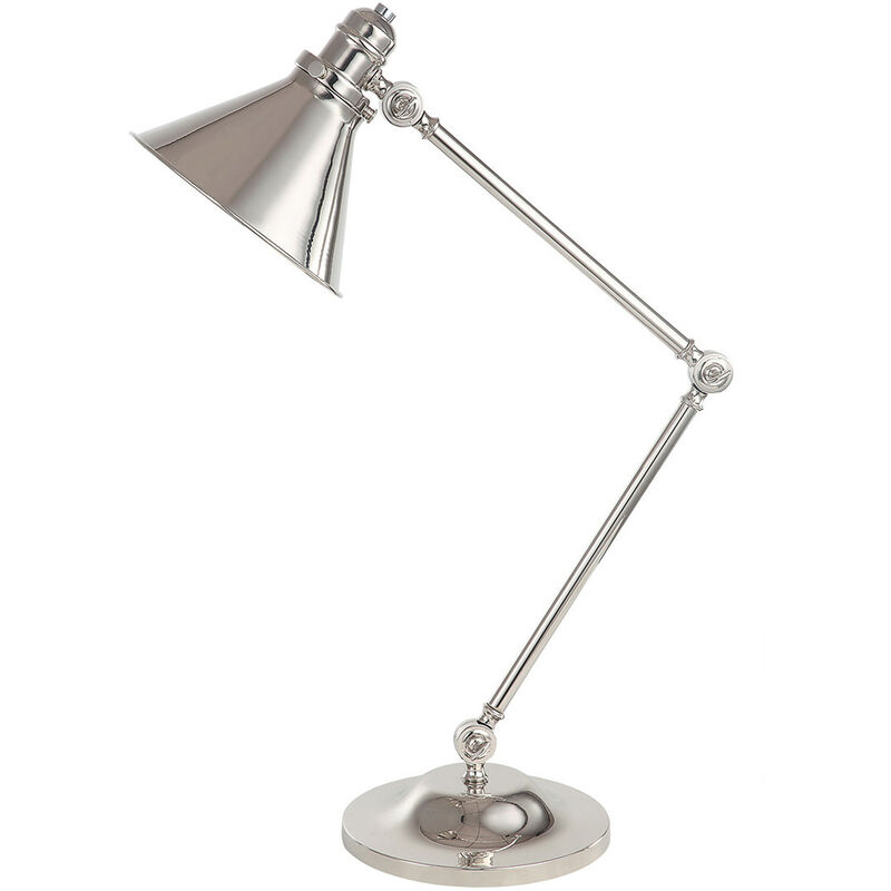 Provence - 1 Light Table Lamp Polished Nickel, E27 - Elstead