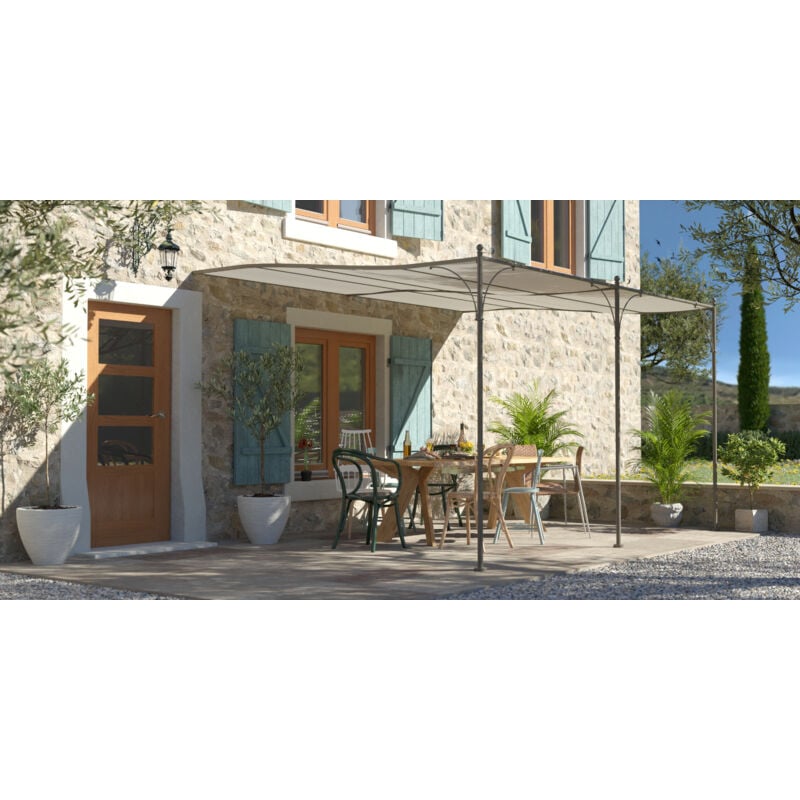 Provence - Pergola Adossee En Acier 3X4M - Structure Seule