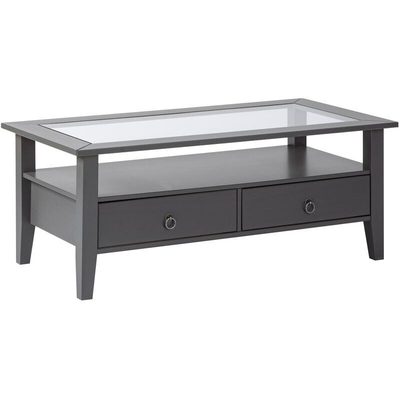 Provence7 Table basse à 2 tiroirs, gris.