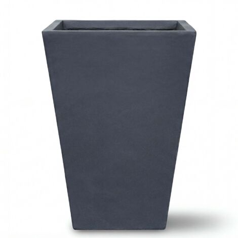 Provencelia AERIS Pflanzgefäß Beton 40x40 x H 62 cm Dunkelgrau — Pflanzkübel groß frostbeständig handgefertigt recycelter Faserbeton Blumentopf Garten Terrasse Balkon