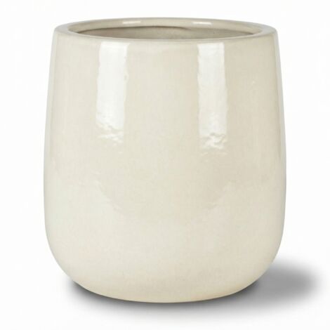 Provencelia Blumentopf Diane Ø23 cm Höhe 23 cm frostbeständig, keramisch, handgefertigt, Cremefarbe