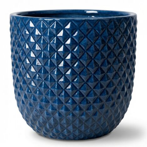 Provencelia Blumentopf Mars Ø30 cm Höhe 30 cm frostbeständig, keramisch, handgefertigt, Antikblau