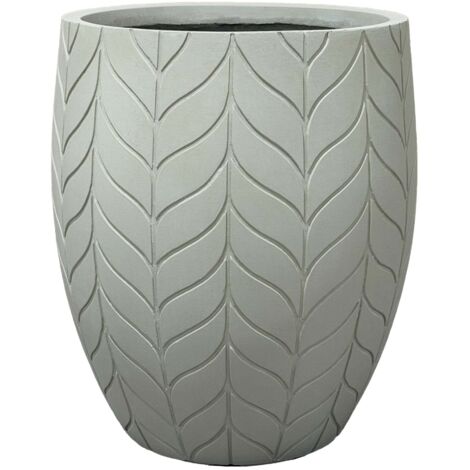 Provencelia ESSENCE Pflanzgefäß Beton Ø 54 x H 60 cm Beige — Pflanzkübel groß frostbeständig handgefertigt recycelter Faserbeton Blumentopf Garten Terrasse Balkon