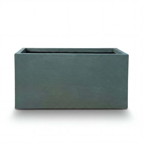 Provencelia HORIZON Pflanzgefäß Beton 79x37 x H 37 cm Dunkelgrün — Pflanzkübel groß frostbeständig handgefertigt recycelter Faserbeton Blumentopf Garten Terrasse Balkon