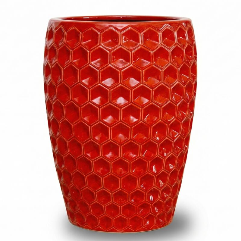 Provencelia Pflanzkübel Versailles Ø38 Cm Höhe 54 Cm Frostbeständig, Keramisch, Handgefertigt, Rot