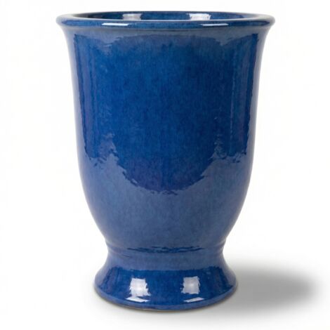 Provencelia Pflanzkübel Arthur Ø32 cm Höhe 39 cm frostbeständig, keramisch, handgefertigt, Meeresblau