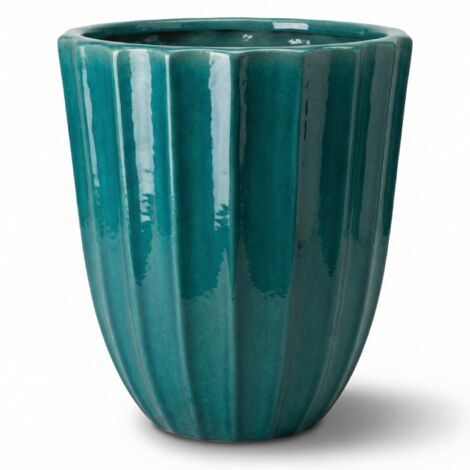 Provencelia Pflanzkübel Hugo Ø44 cm Höhe 59 cm frostbeständig, keramisch, handgefertigt, Türkis