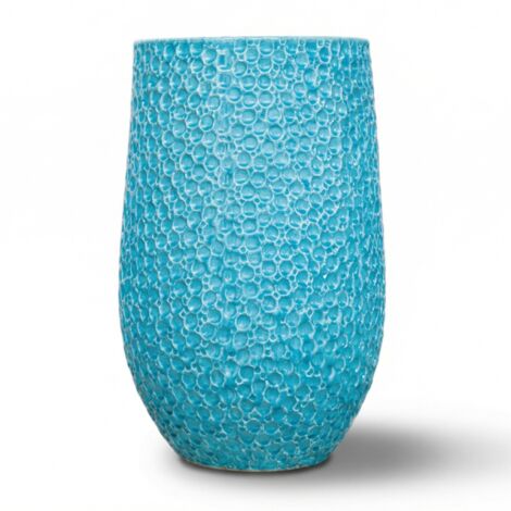 Provencelia Pflanzkübel Paris Ø39 cm Höhe 63 cm frostbeständig, keramisch, handgefertigt, Hellblau