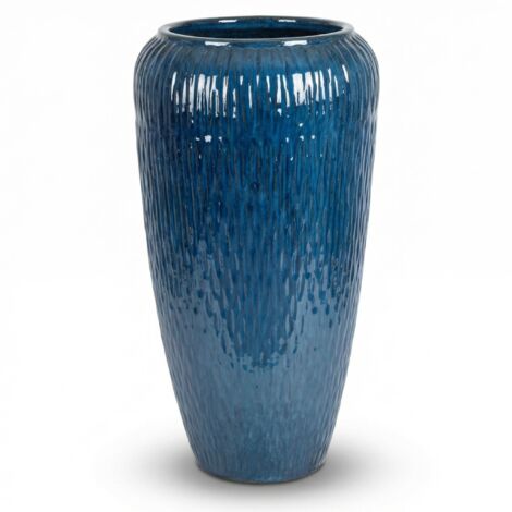 Provencelia Pflanzkübel Pompadour Ø30 cm Höhe 57 cm frostbeständig, keramisch, handgefertigt, Meeresblau