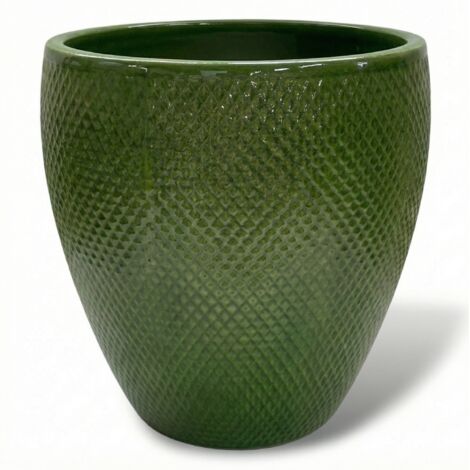 Provencelia Pflanzkübel Signac Ø29 cm Höhe 34 cm frostbeständig, keramisch, handgefertigt, Apfelgrün