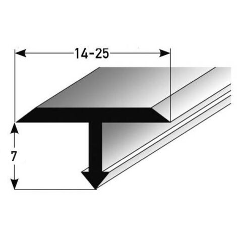 PROVISTON Bauprofil 9 x 25 x 1000 mm T-Profil Montageprofil Metallprofil Bodenprofil Aluminium eloxiert Edelstahl matt