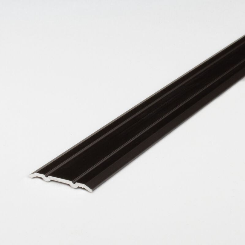 Übergangsprofil | Aluminium eloxiert | Bronze Dunkel | Breite 24.5 mm | Höhe 1.25 mm | Länge 2700 mm | Gebohrt | Übergangsschiene | Übergangsleiste |