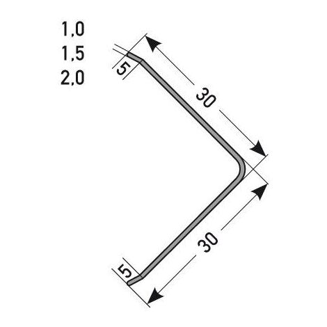 PROVISTON  Eckschutzwinkel  Edelstahl  Edelstahloptik  Breite 30 mm  Höhe 30 mm  Länge 1000 mm  Ungebohrt  Eckschutzprofil  Eckschutzleiste  Metallprofil  1 Stück