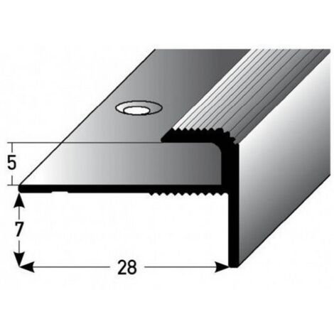 PROVISTON Einfassprofil 28 x 12 x 900 mm Aluminium eloxiert Abschlussprofil Silber Geriffelt Gebohrt