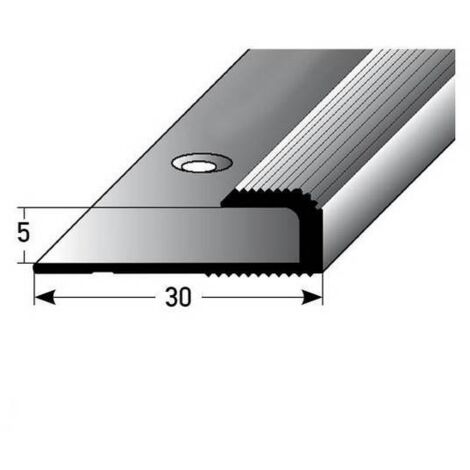 PROVISTON Einfassprofil Aluminium eloxiert Goldfarbig Breite 30 mm Höhe 5 mm Länge 1000 mm Gebohrt Abschlussprofil Einschubprofil Abschlussleiste Bodenprofil 1 Stück
