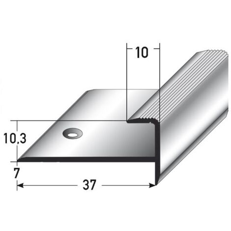 PROVISTON Einschubprofil Aluminium eloxiert Goldfarbig Breite 37 mm Höhe 10.3 mm Länge 1000 mm Gebohrt Abschlussprofil Einfassprofil Abschlussleiste Bodenprofil 1 Stück