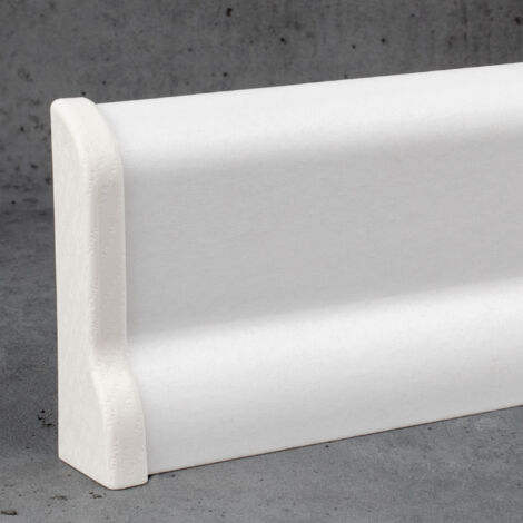 PROVISTON Endkappen Links und Rechts für Klick-Sockelleiste mit Integrierter Schattenfuge 16 x 58 mm MDF foliert Weiß Fußleiste mit Klick-Befestigung