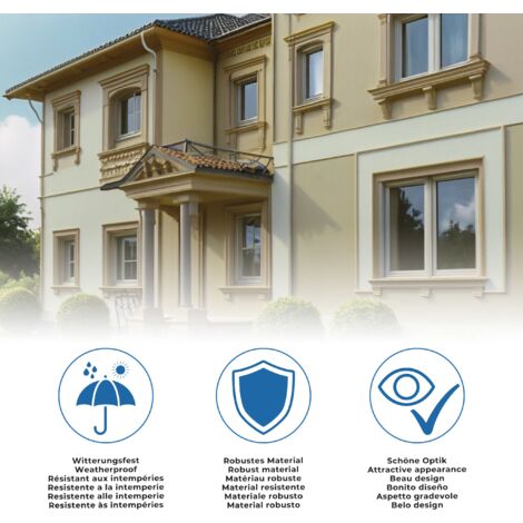 PROVISTON  Fassadenprofil  Gesims  Außenbeleuchtung  Unbeschichtet  120 x 190 x 2000 mm  Polystyrol  Weiß  Hochwertig  Robust  Langlebig  Stoßfest  2 Meter