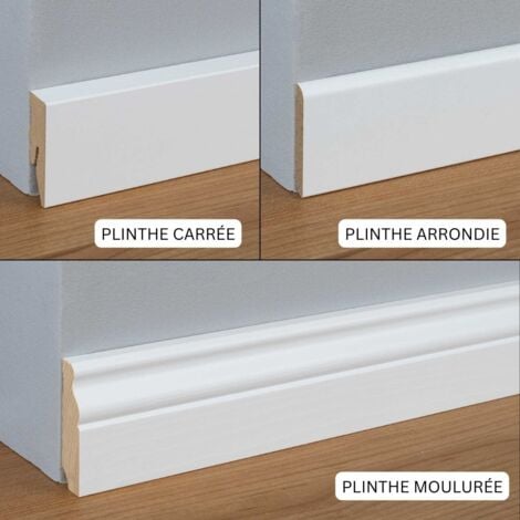 PROVISTON Innenecke für Kunststoff Sockelleiste Hartschaum PVC Grau 12,8 x 60 x 2500 mm Mit flexibler Weichlippe Wasserfest Hochwertige Fußleiste Einfache Montage