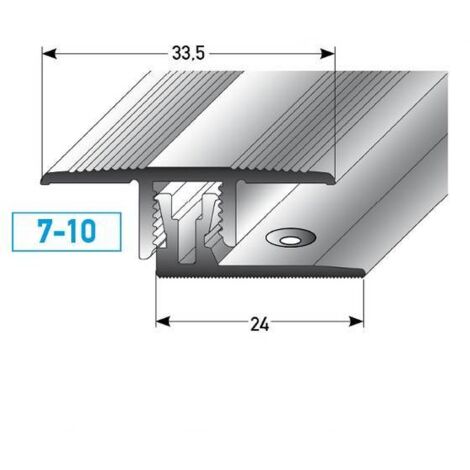 PROVISTON  Klick-Übergangsprofil  Aluminium eloxiert  Goldfarbig  Breite 33.5 mm  Höhe 7 - 10 mm  Länge 1000 mm  Gebohrt  Klicksystem  Übergangsschiene  Übergangsleiste  1 Stück