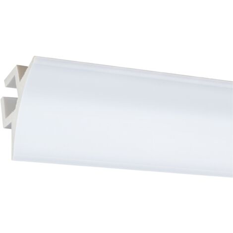 PROVISTON Licht Stuckleiste 60 x 97 x 2000 mm Moderne Lichtleiste für die Decke LED Deckenleiste Kunststoff Weiß Wasserfest, Robust und Langlebig