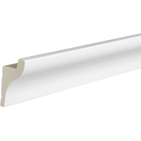 PROVISTON Licht Stuckleiste Kunststoff Weiß - 35 x 60 x 2000 mm Moderne Lichtleiste für die Decke