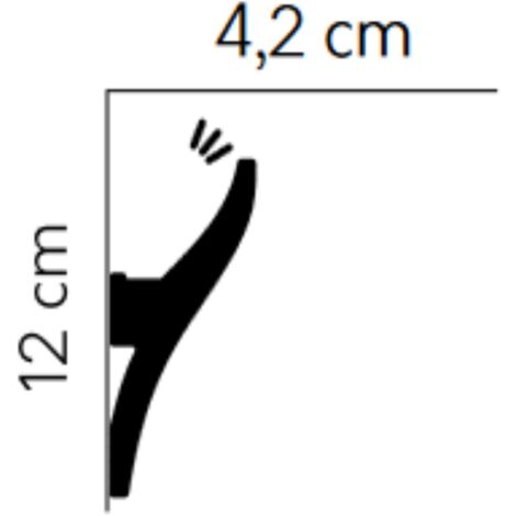 PROVISTON  Lichtleiste  Polystyrol  42 x 120 x 2000 mm  Weiß  Indirekte Beleuchtung