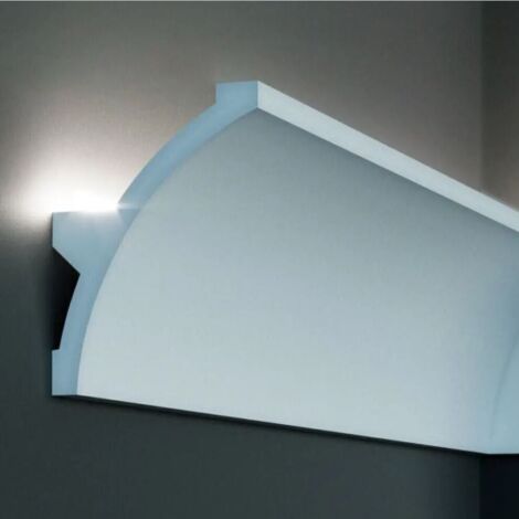 PROVISTON  Lichtleiste  Polyurethan  106 x 140 x 2000 mm  Weiß  Indirekte Beleuchtung  Led-Beleuchtung