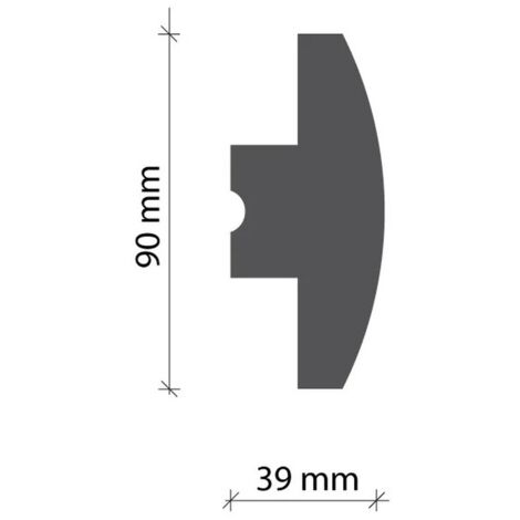 PROVISTON  Lichtleiste  XPS  90 x 39 x 1150 mm  Weiß  Indirekte Beleuchtung  Led-Beleuchtung