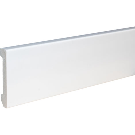 PROVISTON Sockelleiste 16 x 80 x 2000 mm Moderne Fußleiste eckiges Profil Hochwertige Fußleiste Kunststoff Weiß Wasserfest, Robust und Langlebig
