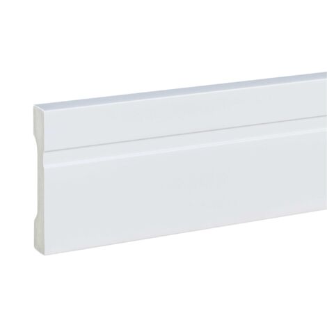 PROVISTON Sockelleiste 18 x 100 x 2000 mm Moderne Fußleiste eckiges Profil Hochwertige Fußleiste Kunststoff Weiß Wasserfest, Robust und Langlebig