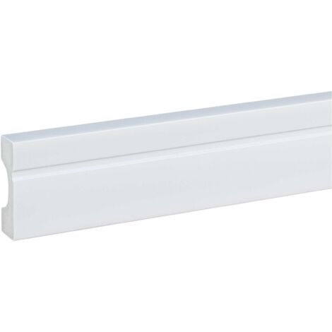 PROVISTON Sockelleiste 18 x 60 x 2000 mm Moderne Fußleiste eckiges Profil Hochwertige Fußleiste Kunststoff Weiß Wasserfest, Robust und Langlebig