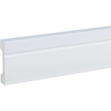 PROVISTON Sockelleiste 18 x 80 x 2000 mm Moderne Fußleiste eckiges Profil Hochwertige Fußleiste Kunststoff Weiß Wasserfest, Robust und Langlebig