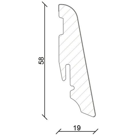 PROVISTON Sockelleiste 19 x 58 x 2400 mm MDF Fußleiste Weiß