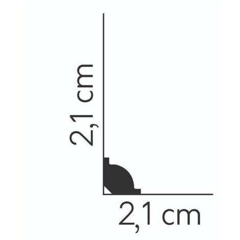 PROVISTON Sockelleiste 21 x 21 x 2000 mm Polystyrol Fußleiste Weiß