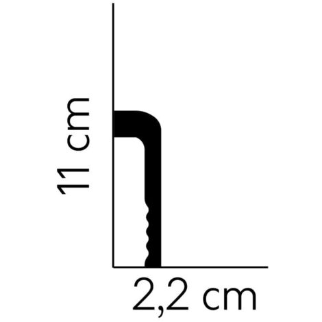 PROVISTON Sockelleiste 22 x 110 x 2000 mm Polystyrol Fußleiste Weiß
